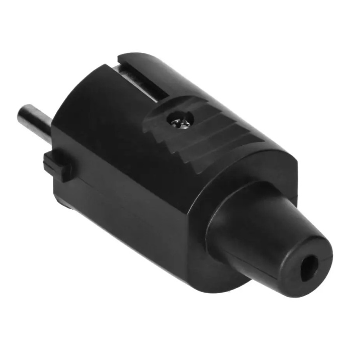 Rozbieralna konstrukcja wtyczki pozwala na ponowny montaż po wymianie kabla.